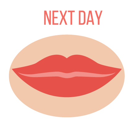 lip blushing permanent makeup - lips-next-day